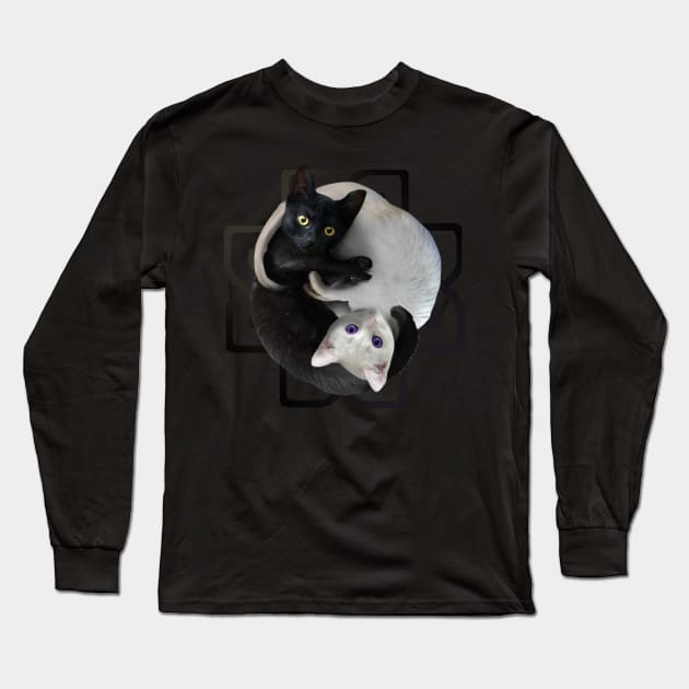 Yin Yang Cats Long Sleeve T-Shirt by Random Galaxy